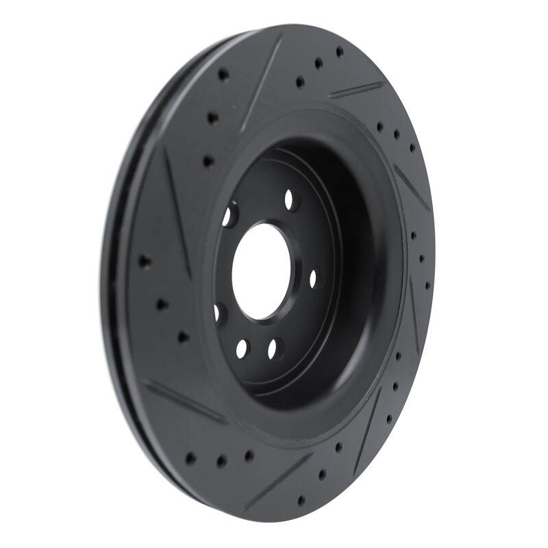 Volvo XC60 Brake Rotor (1) - Rear Right - R1 Concepts - Drilled & Slotted - Black - `10-`17